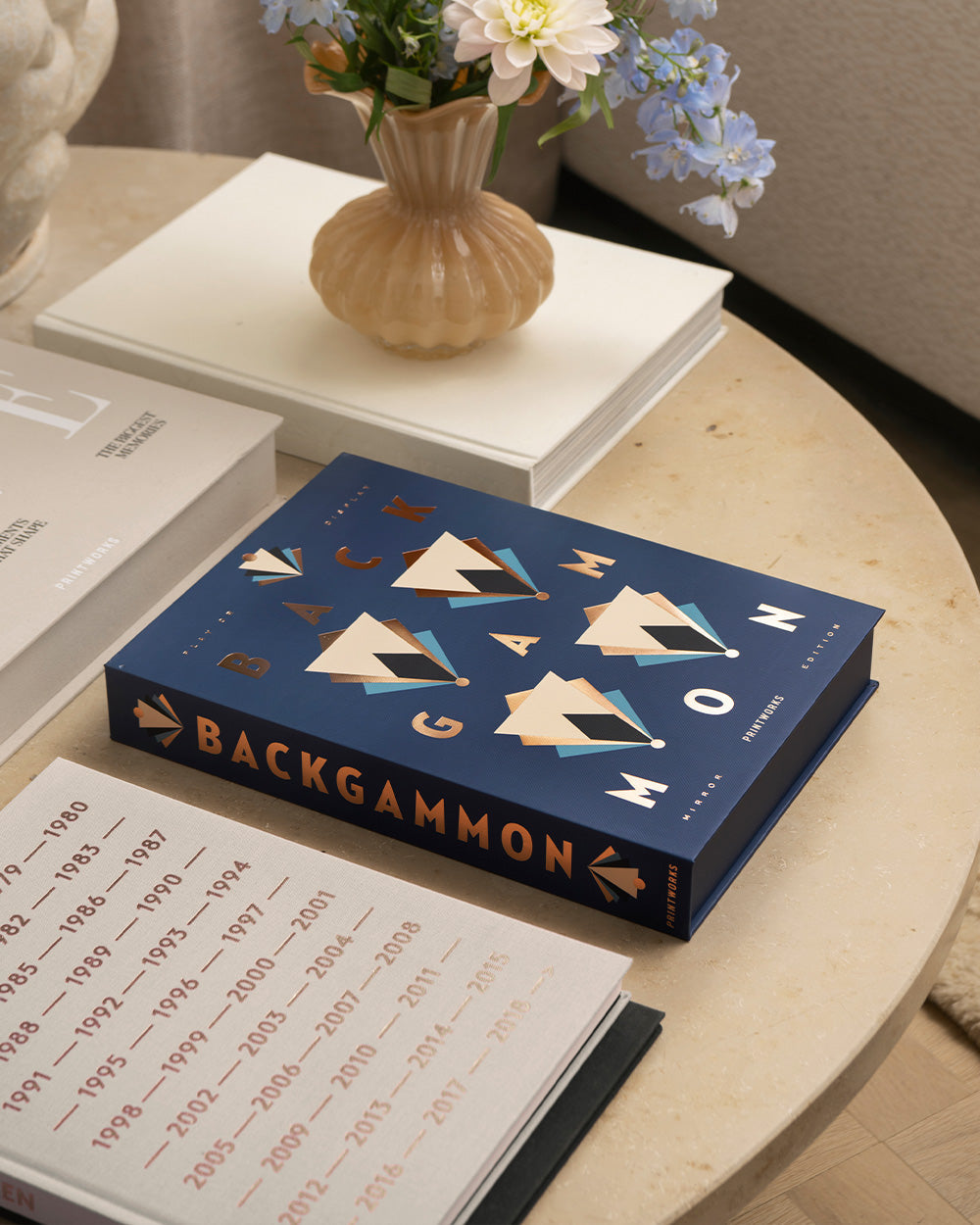 Art Of Backgammon Mirror, Dark Blue/Copper