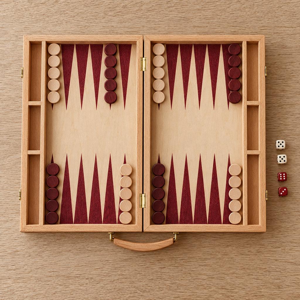 Backgammon Verona — Natural Beechwood Case