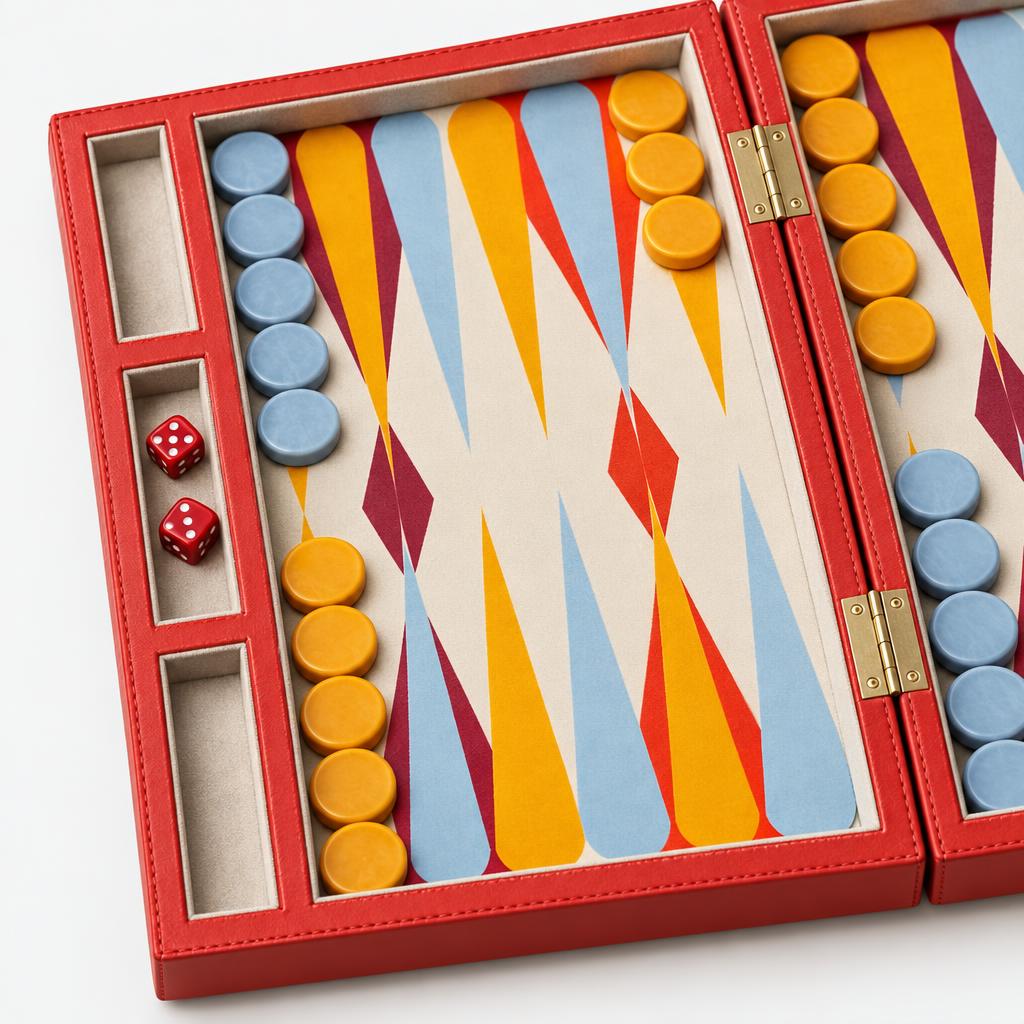 Lacquered Backgammon, Red