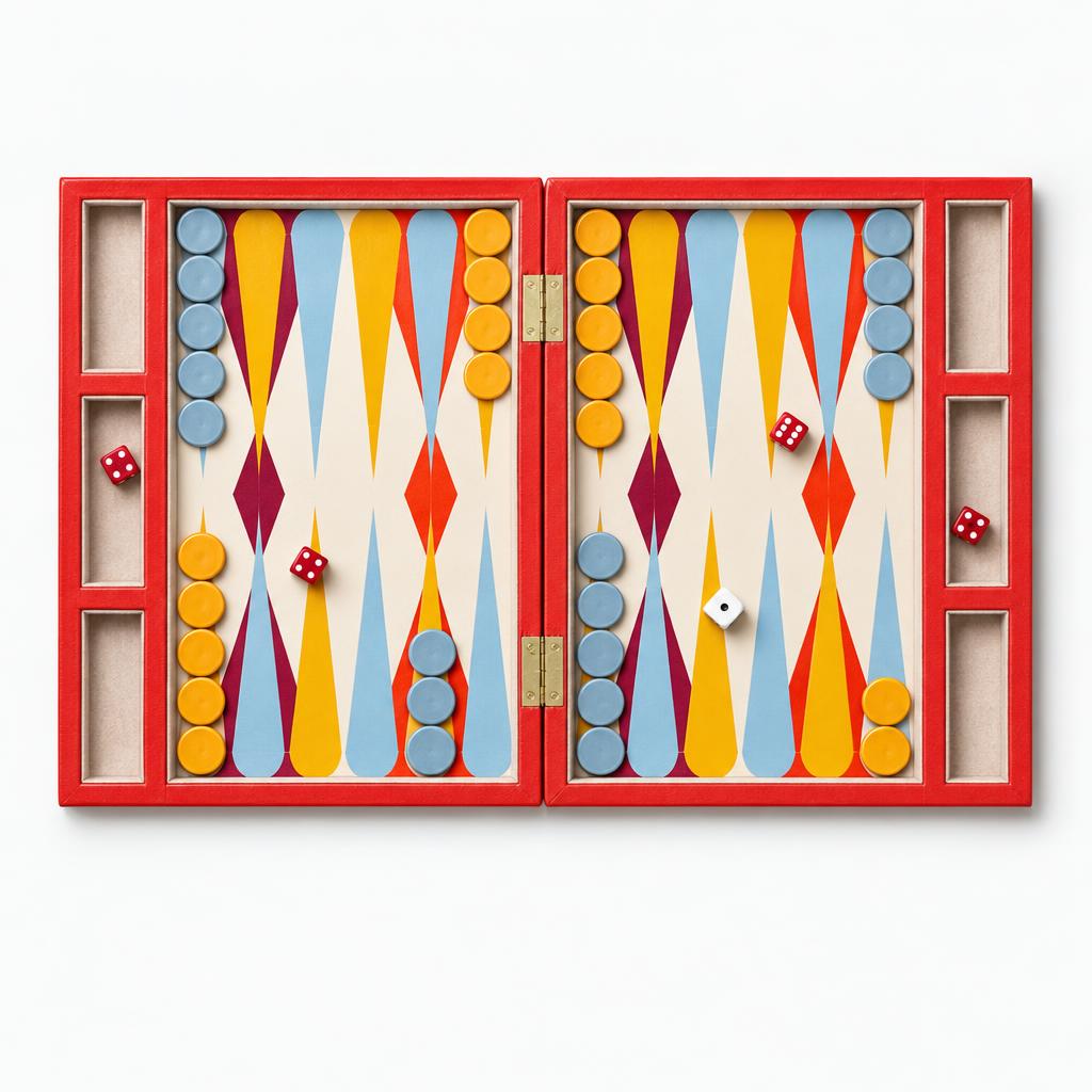 Lacquered Backgammon, Red