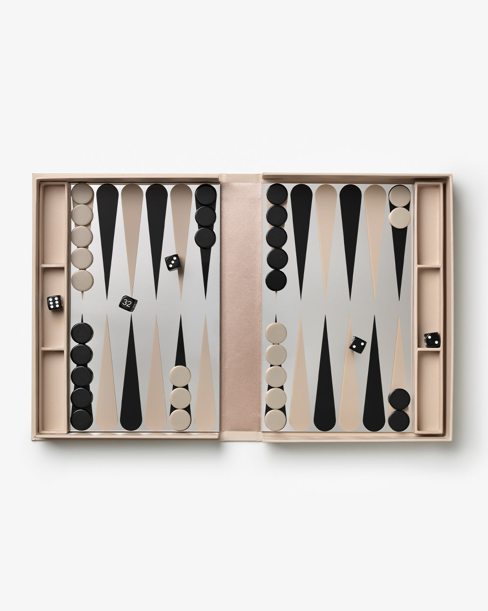 Art Of Backgammon Mirror, Beige/Clear