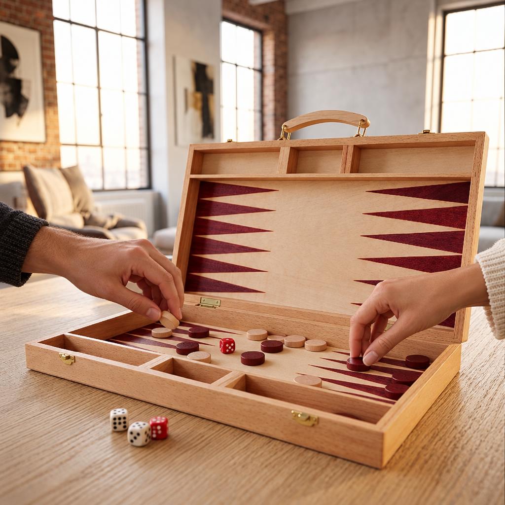 Backgammon Verona — Natural Beechwood Case