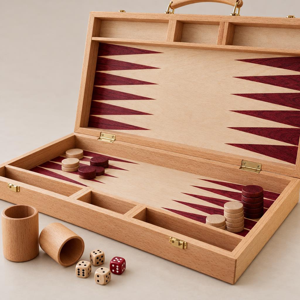 Backgammon Verona — Natural Beechwood Case