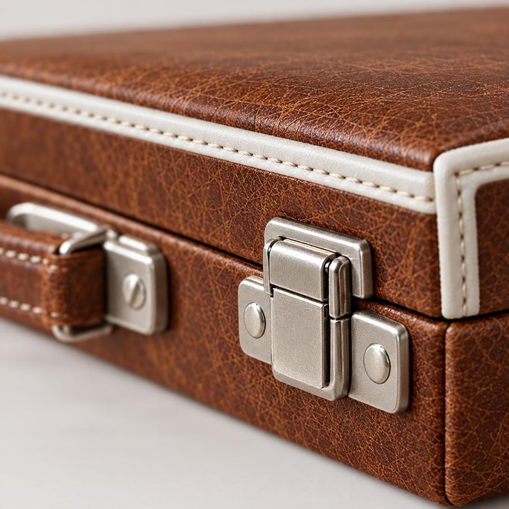 Backgammon Roma — Brown Leather Travel Case