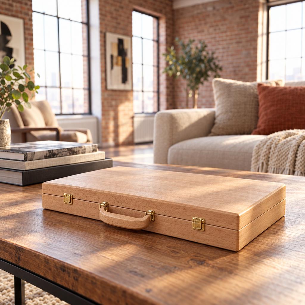 Backgammon Verona — Natural Beechwood Case